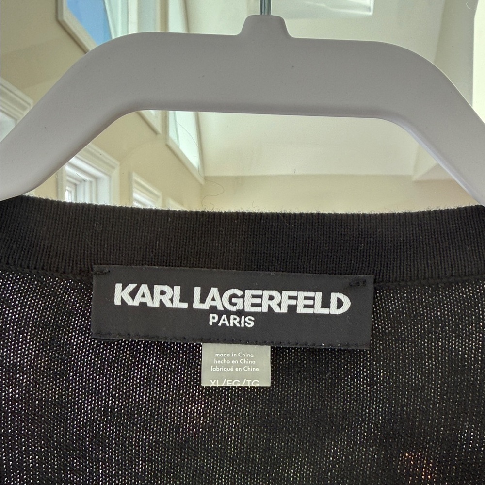 Karl Lagerfeld Black Cardigan with Pearl Buttons - Picture 2 of 8
